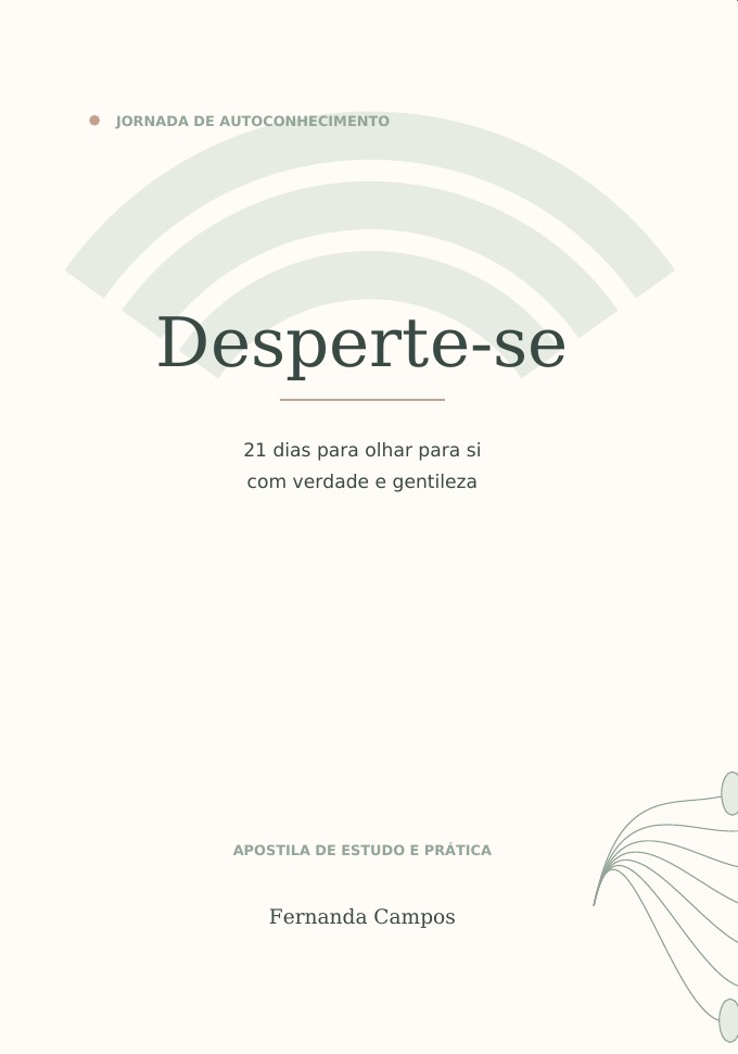 Capa da apostila Desperte-se, jornada de autoconhecimento em 21 dias